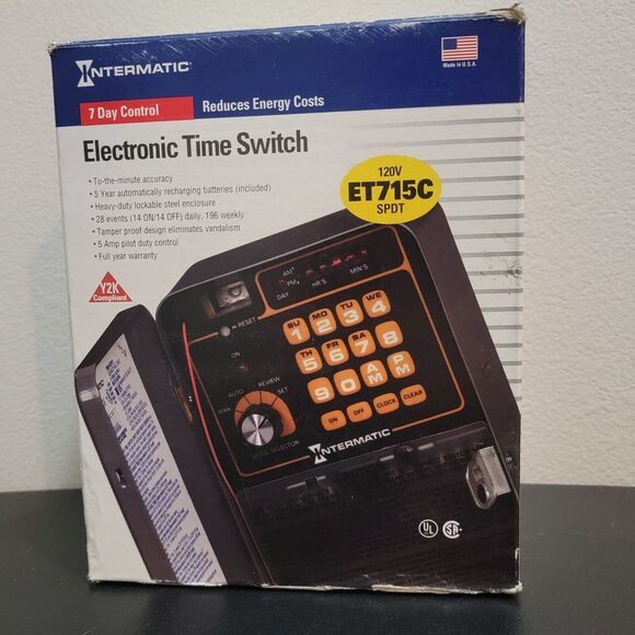New Intermatic Electronic 7 Day Control Time Switch 120V ET715C Made‎ In USA - Picture 1 of 7